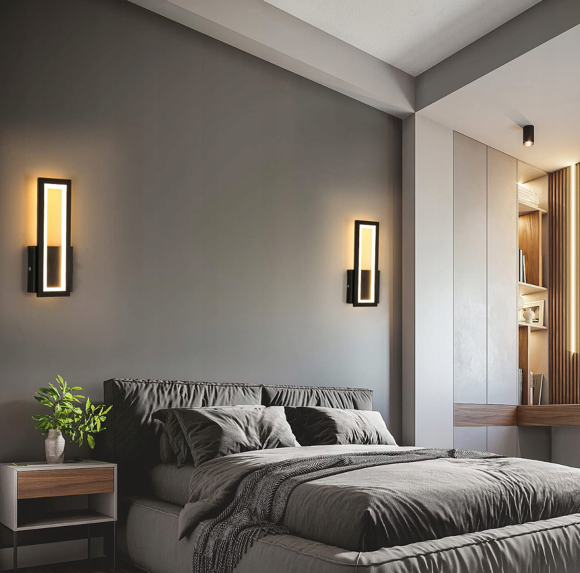 Moderna črna LED svetilka 16 W