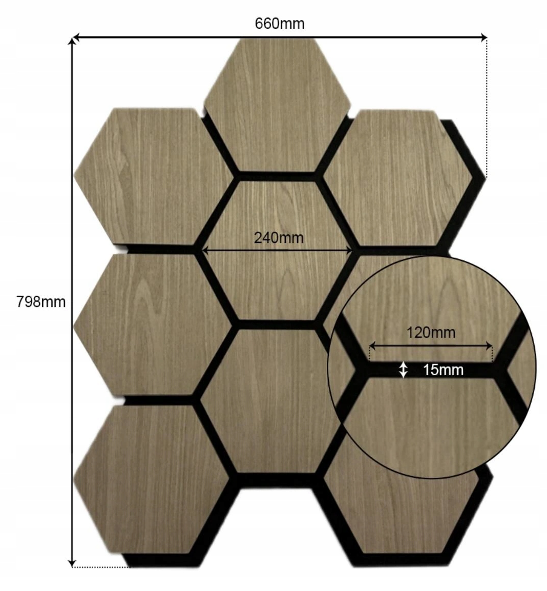 Akustični panel z lesnim furnirjem – 79,8 × 66 cm